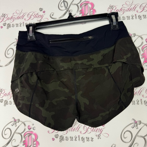 Lululemon Speed Up Short Incognito Camo Multi Gator Green Black LW7ATDR 4 - Picture 2 of 10
